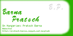 barna pratsch business card